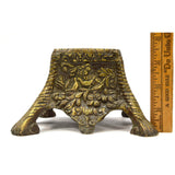 Antique SALVAGED BRASS PLINTH 3.5 lbs. Pedestal Base LAMP/CLOCK PART? Repurpose!