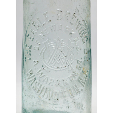 Antique GLASS BLOB-TOP BEER BOTTLE A. Warnken "EAGLE BREWING CO." Washington, NJ