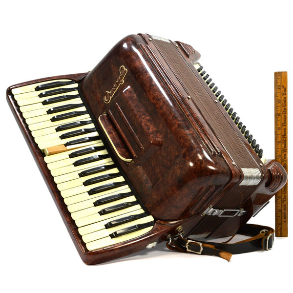 Vintage CRUCIANELLI PANCORDION ACCORDION Brown/MO-Pearl "MB 6093" Italy 41-KEYS