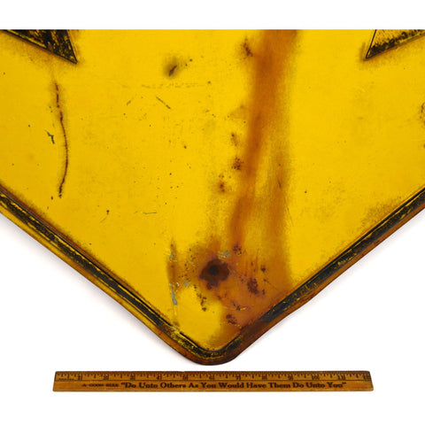 Vintage DOUBLE ARROW ROAD SIGN 24"x24" Left/Right Pointing Arrows AWESOME PATINA