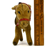 Vintage STEIFF ESEL DONKEY 4" Red Halter/Bridle c.1950-58 *NO ID'S* Brown VELVET