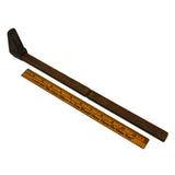 Antique UNBRANDED FOLDING CALIPER-RULE Wood & Copper PRIMITIVE MULTI-TOOL c.19th