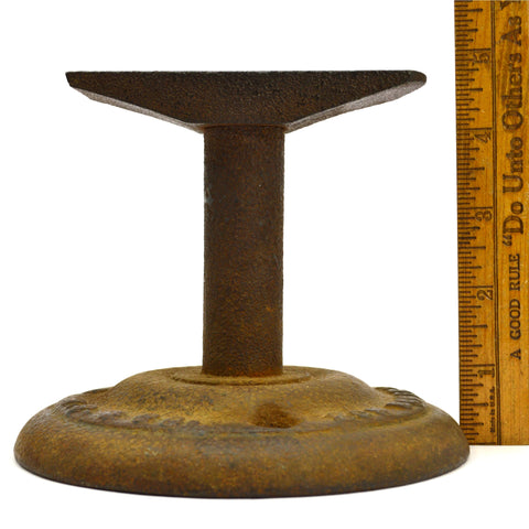 Antique SMALL CAST IRON ANVIL by HAMMACHER SCHLEMMER "H.S & CO" 209 Bowery, N.Y.