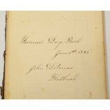 Antique "1846 FARMER'S DAY BOOK" Handwritten FARM ACCOUNT "John Ditmas" Flatbush