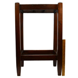 Antique MAHOGANY UMBRELLA RACK Wood Cane Stand w/ Tray ARTS & CRAFTS Entry Foyer