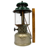 Vintage COLEMAN Model 220D GAS LANTERN Nickel-Plated & Green Top 2-MANTLE c1950s