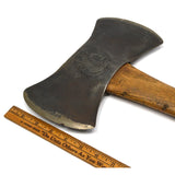 Vintage "CAYUGA" DOUBLE BIT AXE by BARKER ROSE & KIMBALL Peeling EMBOSSED LOGO!