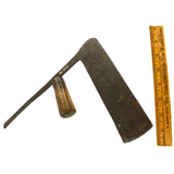 Antique FORGED IRON CUTTER-CHOPPER TOOL Axe-HATCHET-Knife-FROE? Tobacco SHINGLE?