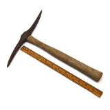 Vintage HAND-HELD ROCK PICK Prospecting/Miners Axe UNUSUAL OPPOSING CURVES Rare!