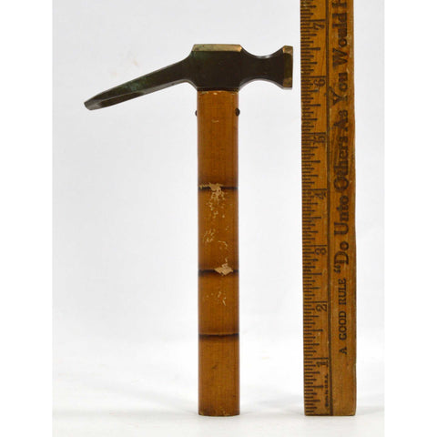 Vintage BRASS & FAUX BAMBOO MULTI-TOOL 3-Tools HAMMER, BOTTLE OPENER & CORKSCREW