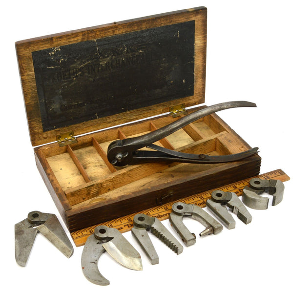 Antique CURRIER-KOETH'S KOMBINATION KIT (KKK) Oak Box! INTERCHANGEABLE TOOL KIT
