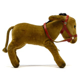 Vintage STEIFF ESEL DONKEY 4" Red Halter/Bridle c.1950-58 *NO ID'S* Brown VELVET