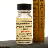 Vintage U.S NAVY "MEDICAL DEPARTMENT" MEDICINE SET of 16 Bottles w/ OPIUM-POISON