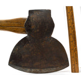 Antique BROAD / HEWING AXE Signed "F. MORRIS..." Extra Sexy Handle! OHIO PATTERN