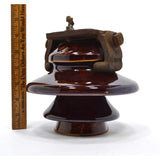 Antique PORCELAIN INSULATOR w/ Hardware U-961 or U-963? Multi-Skirt 3-GLAZE-WELD