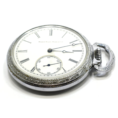 Antique ELGIN 1888 POCKET WATCH 15 Jewels, 16s, H3G31 in Open Face DEFIANCE CASE