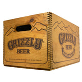 Vintage GRIZZLY BEER CRATE Canadian SLIDE-TOP WOOD BOX Rare IMPORTED FROM CANADA