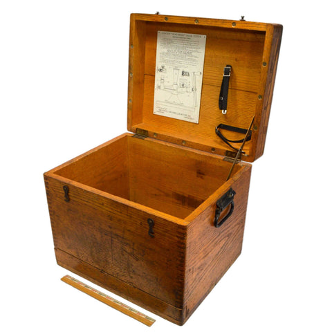 Vintage "ASHCROFT DEAD WEIGHT GAUGE TESTER" WOOD BOX Finger-Jointed TOOL CASE