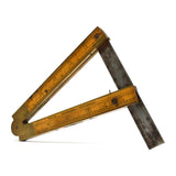 Antique FOLDING COMBINATION RULE Stephens Co. THE CHAPIN No. 036 Boxwood & Brass