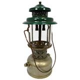 Vintage COLEMAN Model 220D GAS LANTERN Nickel-Plated & Green Top 2-MANTLE c1950s