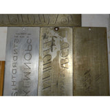 Antique CRONITE ENGRAVING FONT PLATE Lot of 10; ENGRAVER / PANTOGRAPH Plates