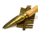 Antique APOTHECARY CORK BORER 15 pc Brass Set + BONUS SHARPENER! Lot of 2 Tools