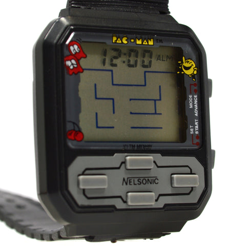 Very Rare! NELSONIC PAC-MAN GAME WATCH Electronic Wristwatch M.Z. BERGER, 1983