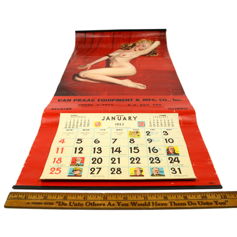 Vtg MARILYN MONROE 1953 GOLDEN DREAMS Nude Pin-up Calendar VAN PRAGG ADVERTISING