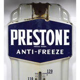 Vintage ADVERTISING WALL THERMOMETER "PRESTONE ANTI-FREEZE" Porcelain Over Steel