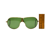 Vintage WWII AAF/NAVY AVIATOR SUNGLASSES by BECK w/ DK. GREEN "ROCK GLAS" LENSES