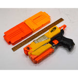NERF LOT; LONGSHOT CS-6 BLASTER Pull-Back Pistol "SWITCH SHOT EX-3" + 30 Darts +