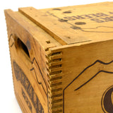 Vintage GRIZZLY BEER CRATE Canadian SLIDE-TOP WOOD BOX Rare IMPORTED FROM CANADA