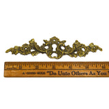 Antique SOLID BRASS ESCUTCHEON 6" Horizontal ORNATE KEYHOLE COVER Marked "330"