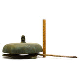 Vintage BOXING RING BELL Huge, 13" BRASS & IRON Wood Mounted *NEEDS NEW SPRINGS*