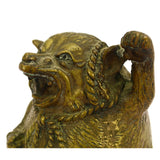 Antique FIGURAL BRASS "TANUKI" INCENSE BURNER Japanese RACCOON-DOG *Missing Lid*