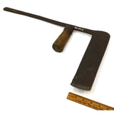 Antique FORGED IRON CUTTER-CHOPPER TOOL Axe-HATCHET-Knife-FROE? Tobacco SHINGLE?