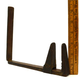 Antique UNBRANDED FOLDING CALIPER-RULE Wood & Copper PRIMITIVE MULTI-TOOL c.19th