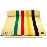 Vintage TRAPPER POINT 100% WOOL BLANKET 72"x90" by T. EATON CO England Made 4-PT
