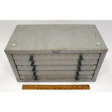 Vintage HUOT DRILL BIT INDEX / CABINET Metal Chest of 5-Drawers 60 DIVIDED SLOTS