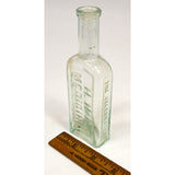 Antique VETERINARIAN BOTTLE "H.H.H. MEDICINE" Aqua 5-3/8" BIMAL Rare! "DDT 1868"
