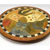 Rare! CATS & MOUSE THEME 'LAZY SUSAN' 20" Turntable by STICKS OBJECT ART, 2008