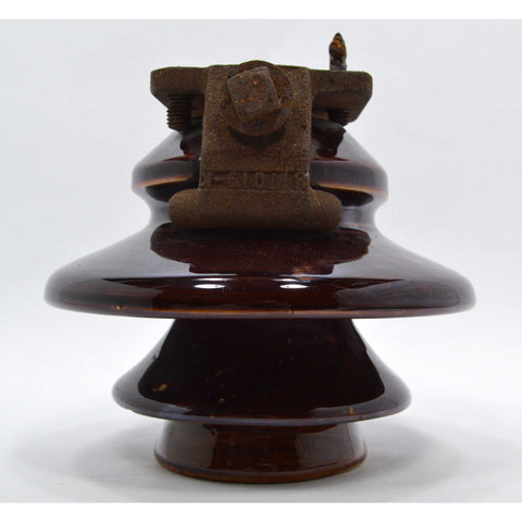 Antique PORCELAIN INSULATOR w/ Hardware U-961 or U-963? Multi-Skirt 3-GLAZE-WELD