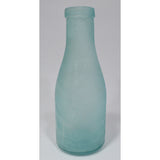 VTG/Antique HAND BLOWN MILK BOTTLE Very Crude & Unusual AQUA GLASS w/ Tooled Lip