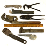 Antique MIXED WRENCH Lot of 8 BULLARD Boos Tool GORDON Printz SUL Ross Mfg. ++!