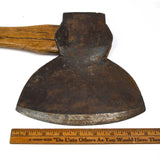 Antique BROAD / HEWING AXE Signed "F. MORRIS..." Extra Sexy Handle! OHIO PATTERN