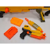 NERF LOT; LONGSHOT CS-6 BLASTER Pull-Back Pistol "SWITCH SHOT EX-3" + 30 Darts +