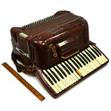 Vintage CRUCIANELLI PANCORDION ACCORDION Brown/MO-Pearl "MB 6093" Italy 41-KEYS