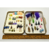 Early CORTLAND FLY FISHING FLIES Lot of 63 in ORIGINAL CASE Good Variety of Ties