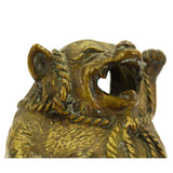 Antique FIGURAL BRASS "TANUKI" INCENSE BURNER Japanese RACCOON-DOG *Missing Lid*