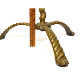 Antique NAUTICAL BRASS FIREPLACE RACK w/ 2 Tools "DON FERNANDO" SHIP Hearthware